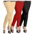 BuyNewTrend Beige Maroon Black Cotton Legging For Women-Pack of 3