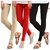 BuyNewTrend Beige Red Black Cotton Legging For Women-Pack of 3