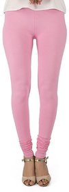 BuyNewTrend Pink Cotton Legging For Women