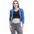 BuyNewTrend Light Blue Denim Blue Shrug/Jacket For Women
