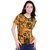 Cult Fiction Round Neck Yellow Half Sleeve Cotton T-Shirt For Women
