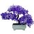 Random 3 Headed Artificial Bonsai Tree with Purple and White Leaves