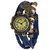 Iik Collection Round Dial Blue Leather Strap Watch For Women