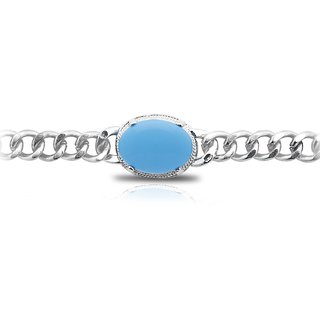 JSD Salman Khan Turquoise Stone Bracelet for Men, Qty:  1 Each, Color:  Silver Plated,  JSD Brand Assured you for 100% Qualitative Products.  Care Instructions: Store in air tight pouches, Keep away from deodorants and perfumes.