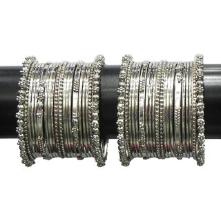 Buy Jsd Silver Plated Bangles Bracelet For Women And Girls Qty 2