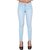 Rock Hudson Women's Denim Jeans - Contemporary Regular Fit Denims for Women - Mid Rise Ankle Length Jeans - White & Blue