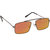 Arzonai Royal Orange Rectangle Shape UV Protected Sunglasses for Men's (MA-091-S8)