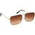 Arzonai Regent Brown Square Shape UV Protected Sunglasses for Men & Women (MA-6666-S1)