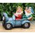 Wonderland Two Gnome Sitting in car solar light (Garden or home decor , gifting , gift)