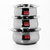 Sumeet 3 Pcs Stainless Steel Induction & Gas Stove Friendly Belly Shape Container Set / Tope / Cookware Set With Lids Size No.10 to No.12