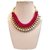 Aabhu Gold Plated Handmade Funky Thread And Pear Beaded Choker Necklace Jewellery Set With Earring For Women And Girls
