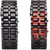 Samurai Rectangle Dial Black Metal Chain LED Digital Bracelet Watch For Men's & Boys