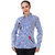 BuyNewTrend Light Blue Full Sleeve Casual Cotton Shirt with Embroidered with Rose For Women