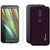 Mobik Purple Dotted Back Cover for Motorola Moto E3 Power  With Tempered Glass