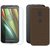 Mobik Tempered Glass for Motorola Moto E3 With Brown Dotted Back Cover