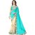 Glory sarees Turquoise Georgette Embroidered Saree With Blouse