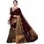 Meia Brown and Golden Art Silk Printed Saree With Blouse