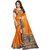 Meia Orange Cotton Self Design Festive Saree With Blouse
