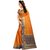 Meia Orange Cotton Self Design Festive Saree With Blouse
