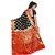 Meia Red Cotton Self Design Festive Saree With Blouse