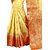 Meia Yellow Cotton Self Design Festive Saree With Blouse