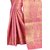 Meia Pink Cotton Self Design Festive Saree With Blouse