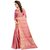 Meia Pink Cotton Self Design Festive Saree With Blouse