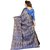 Meia Blue Cotton Self Design Festive Saree With Blouse