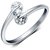 Aabhu Solitaire American Diamond CZ Silver Rhodium Gold Plat Ring For For Girls  Women