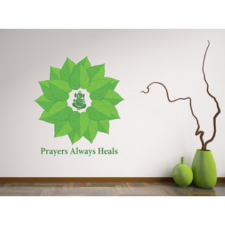 Wall Dreams Greenleaves Ganesha Wall Stickers(60cmX60cm)