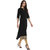 Janasya Women's Black Crepe Solid Straight Kurti