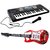 Combo of 37 Key Piano Keyboard Toy with Mic and  Musical Guitar (red )With Light And Sound