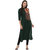 Janasya Women's Dark Green Crepe Graphic Print Straight Kurti
