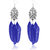 JewelMaze Silver Plated Blue Feather Earrings