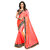 Women's Pink Paper Silk Embroidery Designer Saree Sari with Blouse