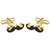 The Jewelbox Formal Shirt Glossy Moustache Mooch Black Enamel 18K Gold Cufflinks Pair Men Gift Box