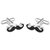 The Jewelbox Formal Shirt Glossy Designer Moustache Mooch Black Enamel Brass Cufflinks Pair Men Gift Box