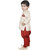 JBN Creation Boys Cotton Silk Sherwani & Breeches Set For Kids (Color: Beige & Maroon)