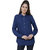 MansiCollections Blue Chambray Shirt for Women