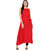 Fuoko Ethnicwear Red Crepe Women A-line Kurti Small