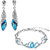 Oviya Combo of Immense Love Blue Bracelet and Earrings with Crystals Stones CO2104687R