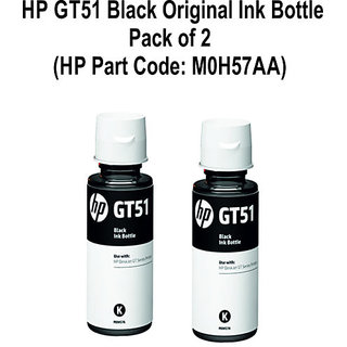 HP Ink GT51 Black Ink Pack Of 2 Single Color Ink(Black)