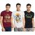Zorchee Men's Multicolor Printed Round Neck T-Shirt (Pack of 3)