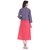 PMM Creation Pink  Blue Plain/Printed reyon Stitched Straigth Solid Cotton Kurta/Kurti for Women