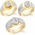 VK Jewels Gold and Rhodium Plated Alloy CZ American Diamond Ring Combo Set  for Men [VKCOMBO1599G18]