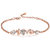 Om Jewells Crystal Jewellery Rose Gold Plated Rhinestone LOVE Link Bracelet  Crafted for Girls and Women BR1000023