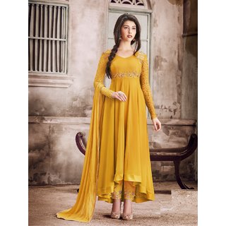 georgette long anarkali suits