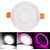 Snap Light 6 watt (3+3) LED Round Panel Light Ceiling POP Down Indoor Light LED 3D Effect Lighting (Pink  White)