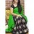 Dwarkesh fashion green bhagalpuri silk  saree with blouse