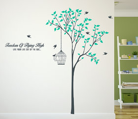 Wall Dreams Tree with branches and birdscage Wall Stickers(60cmX90cm)